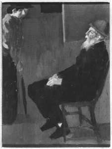 Pierre Auguste Renoir (1841-1919) ve Matmazel Beaudot, 1911 (karton üzerine yağlı boya) by Maurice Denis